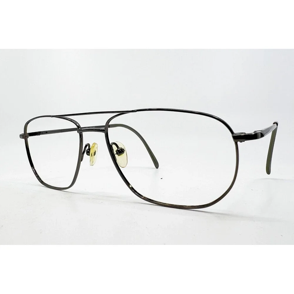 PRO1526 Eyeglass Frames Mens Gunmetal Aviator Double Bridge 56-16-145